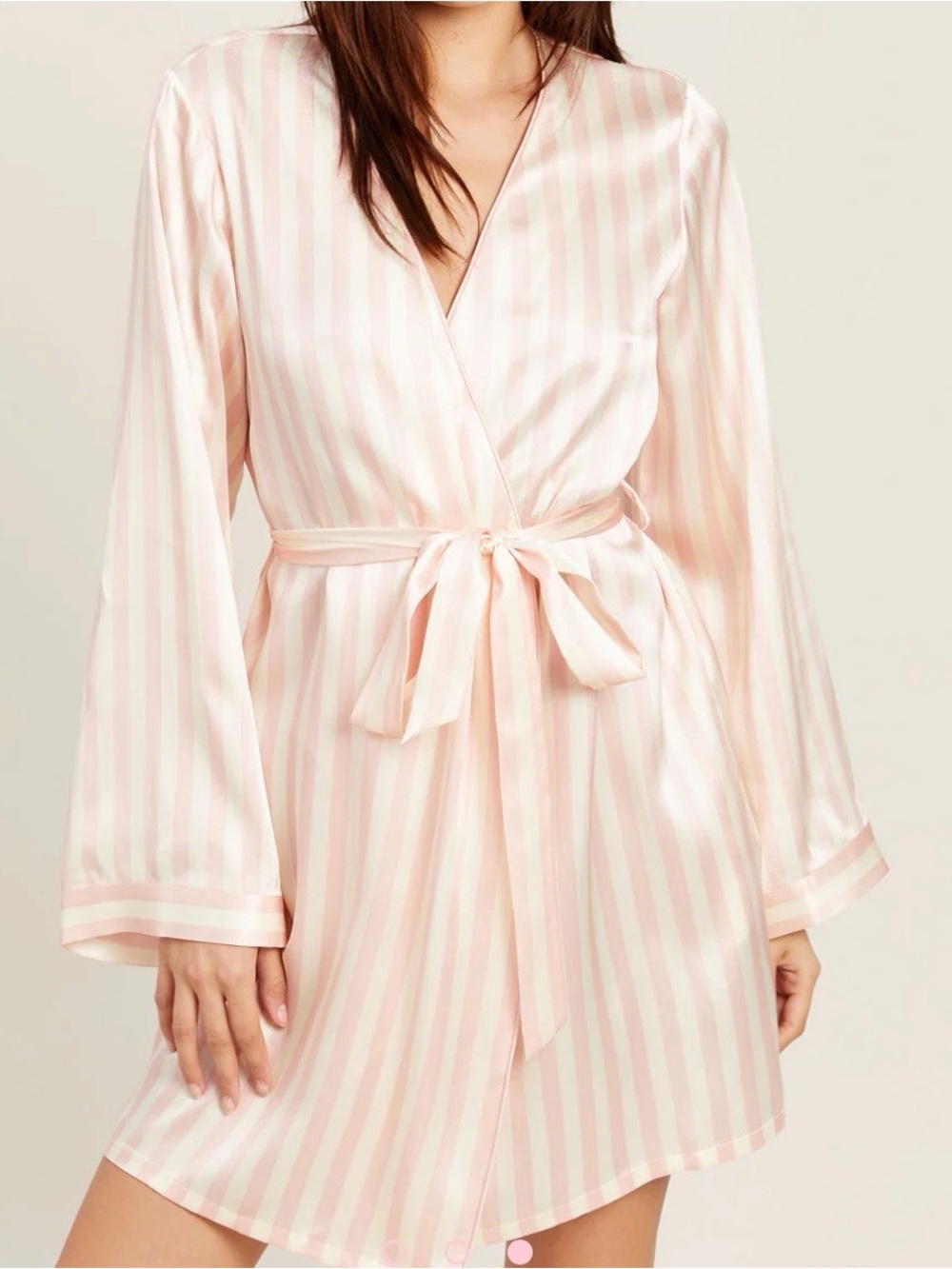 Morgan Lane 100% silk Langley Robe in pedal stripe M/L